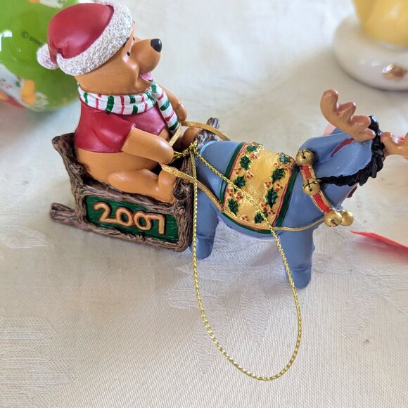 Lot of 11 Disney Winnie the Pooh Christmas Ornaments Danbury Mint Lenox Glass - Picture 10 of 11